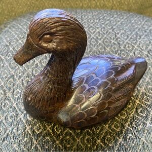 Hand carved duck iron wood